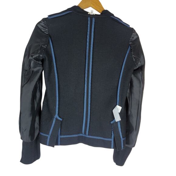 J CREW Boiled Wool Double Breasted Blazer Size 2 Black Surgeons Cuffs Womens - Picture 4 of 15